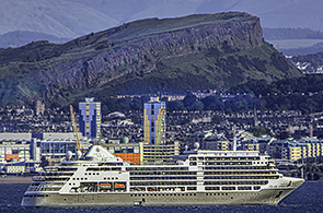 Arthur Seat Edinburgh, showing the Port of Leith
